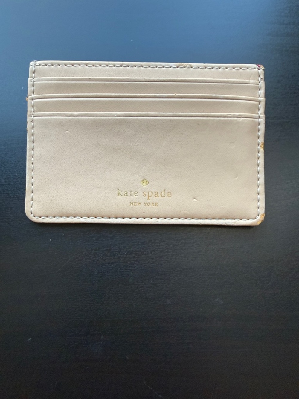 kate spade Red Leather Card Case with Gold Plaque - Picture 8 of 14